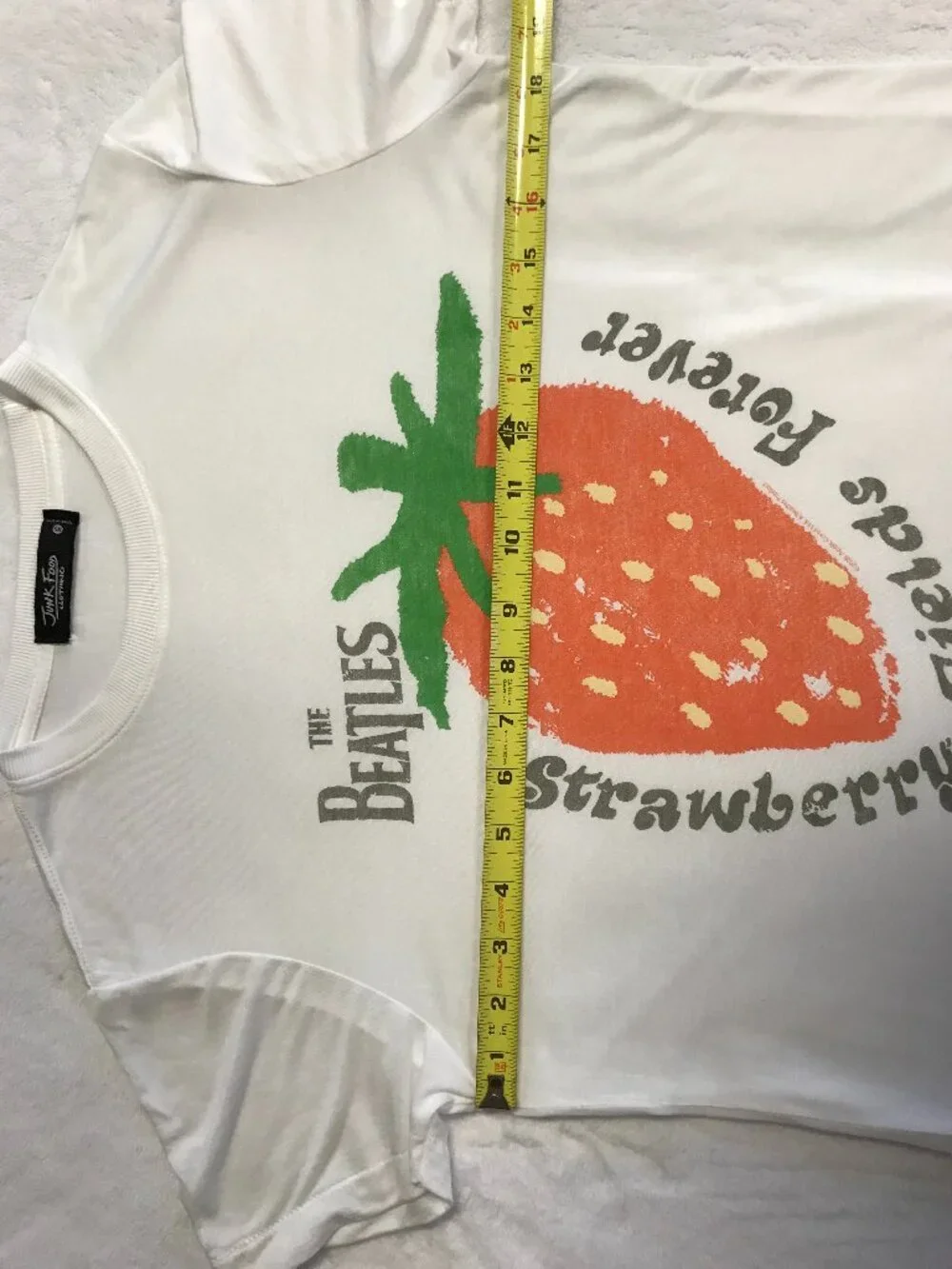 Junk Food The Beatles Strawberry Fields Tee XS Vintage White NWOT